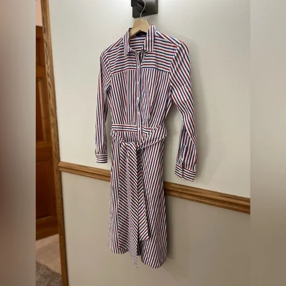 J. Crew Striped Midi Dress - Red, Blue, White - Picture 7 of 10